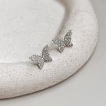 Brinco Borboleta Cravejada Prata 925