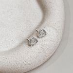 Brinco Coração Cravejado Prata 925