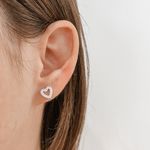 Brinco Coração Cravejado Prata 925