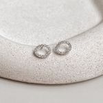 Brinco Oval Zirconia Prata 925