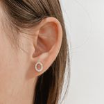 Brinco Oval Zirconia Prata 925