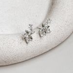 Brinco Flor Com Zirconia Prata 925