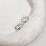 Brinco Argola Click Zirconia Cristal Prata 925