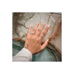 Anel Solitário Quadrado Cravejado Prata 925