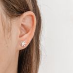 Brinco Flor Cravejado Prata 925