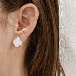 Brinco Trevo Cravejado Prata 925