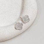 Brinco Trevo Cravejado Prata 925