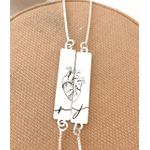 Pulseira Personalizada Dupla – Coração Prata 925