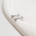 Piercing Umbigo Mariposa Cravejada Prata 925 