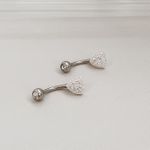 Piercing Umbigo Triângulo Cravejado Prata 925