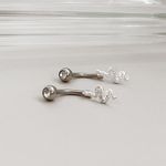 Piercing Umbigo Cobra Cravejada Prata 925