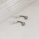 Piercing Umbigo Cobra Cravejada Prata 925