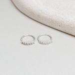 Piercing Argolinha Cravejada Beatriz Prata 925 