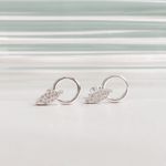 Brinco Circulo Navete Cristal 925 