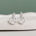 Brinco Circulo Navete Cristal 925 