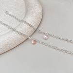 Pulseira Ponto De Luz Rosa Prata 925