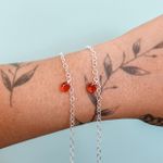 Pulseira Ponto De Luz Vermelho Prata 925 