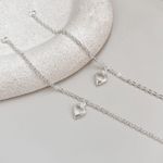 Pulseira Ponto De Luz Cristal Coração Prata 925 