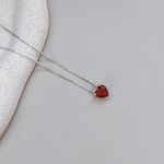 Conjunto Coração Rubi Prata 925 