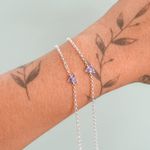 Pulseira Coração Lilás Prata 925