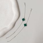 Pulseira Trevo Verde Prata 925 