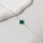 Pulseira Trevo Verde Prata 925 