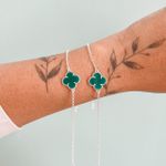 Pulseira Trevo Verde Prata 925 