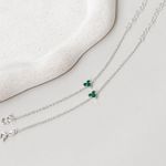 Pulseira Coração Verde Prata 925 