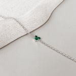 Pulseira Coração Verde Prata 925 