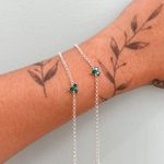 Pulseira Coração Verde Prata 925 