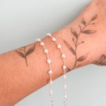 Pulseira Infantil Corações Pérola Prata 925