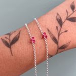 Pulseira Coração Pink Prata 925 