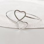 Bracelete Corações Liso Prata 925 