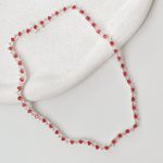 Colar Riviera Corações Rosa Prata 925 