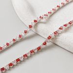 Colar Riviera Corações Rosa Prata 925 