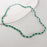 Colar Riviera Corações Verdes Prata 925 