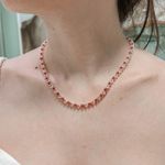 Colar Riviera Corações Rosa Prata 925 