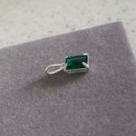 Colar Pedra Retangular Esmeralda Prata 925