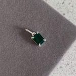 Colar Pedra Retangular Esmeralda Prata 925