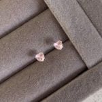 Brinco Baby Coração Rosa Prata 925 