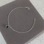 Pulseira Coração Esmeralda Prata 925 