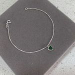 Pulseira Coração Esmeralda Prata 925 