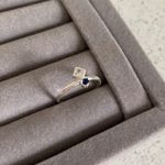 Anel Pedra Dupla Cristal e Azul Prata 925
