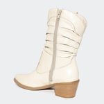 Bota Villa Griffe Western Selena Cano Médio - Off White