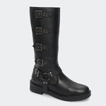 Bota Villa Griffe Biker Manhattan Cano Longo - Alexia Preto