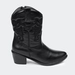 Bota Western New Texas Cano Curto Preta Villa Griffe 