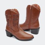 Bota Western New Texas Cano Curto Castanho Villa Griffe 