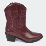 Bota Villa Griffe Western New Texas Cano Curto Bordô