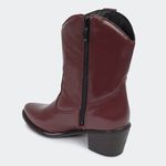Bota Villa Griffe Western New Texas Cano Curto Bordô