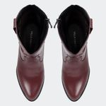 Bota Villa Griffe Western New Texas Cano Curto Bordô